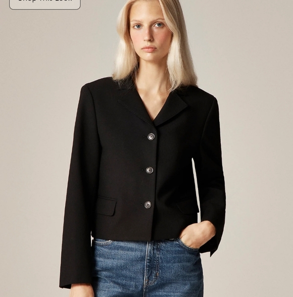J. Crew Jackets & Blazers - J Crew Cropped lady blazer in four-season stretch CN786 Size 2 Petite NWT Black